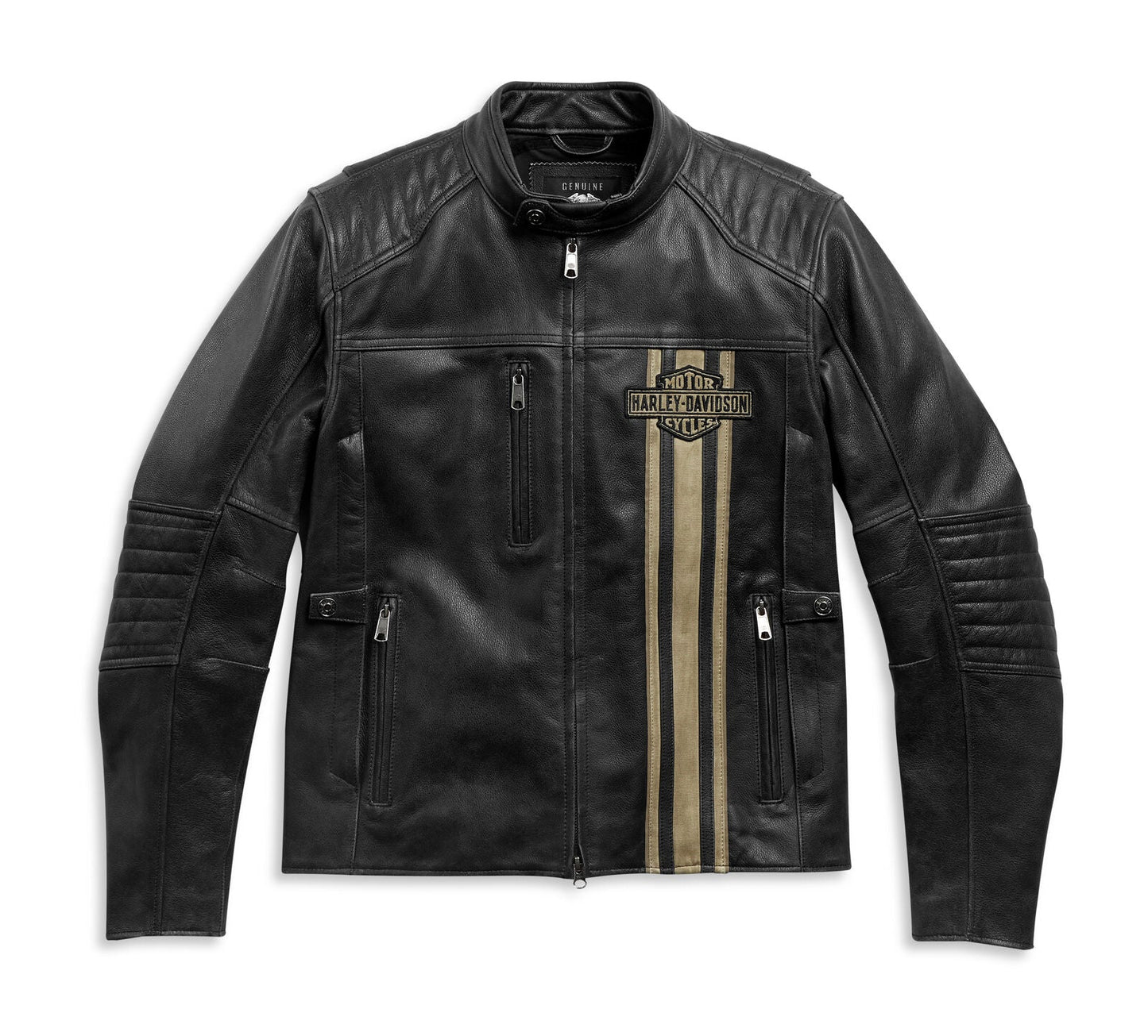 Harley-Davidson Mens H-D Triple Vent Passing Link II Leather Jacket - Black