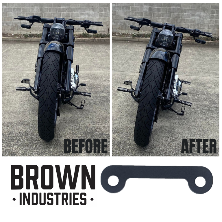 Brown Industries Side Stand Wedge Plate – Black. To Fit: 2018-Up Softail