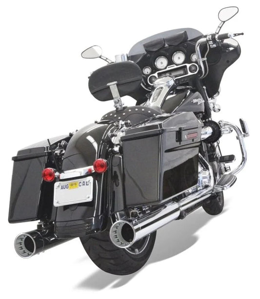 Bassani DNT 4″ Straight Can Slip-On Mufflers – Chrome with Chrome Billet End Cap. To Fit: 1995-2016 Bagger.