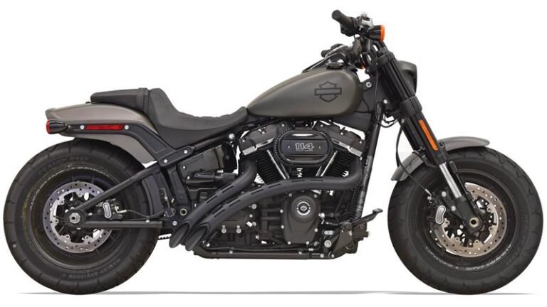Bassani Slotted Sweeper Radius Exhaust System – Black. To Fit: 2018-Up Fat Bob, Fat Boy, Breakout, Street Bob, Slim & FXDR.