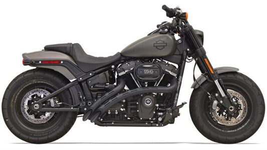 Bassani Slotted Sweeper Radius Exhaust System – Black. To Fit: 2018-Up Fat Bob, Fat Boy, Breakout, Street Bob, Slim & FXDR.