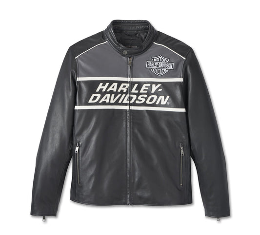 JACKET-LEATHER,BLACK
