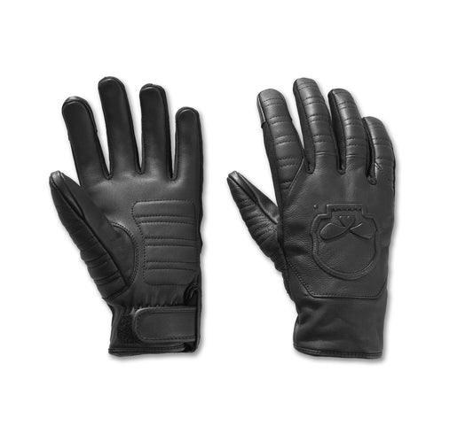 Harley-Davidson Willie G Skull Graphic Leather Riding Gloves - Harley Black