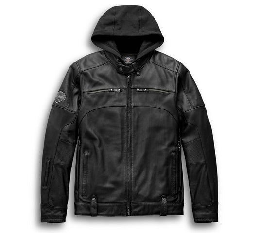 JACKET-SWINGARM,3IN1,LTHR,BLACK