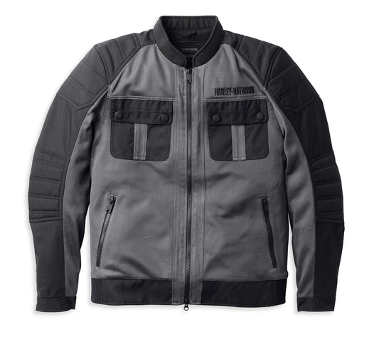 Harley-Davidson Mens Zephyr Mesh Jacket w/ Zip-out Liner - Granite Grey - Granite Grey