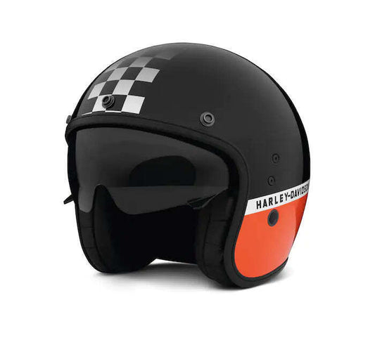 Harley-Davidson Apex Sun Shield X14 3/4 Helmet - Black/Orange