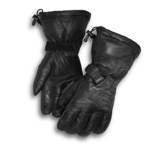 Harley-Davidson Mens Circuit Waterproof Gauntlet Gloves - Black