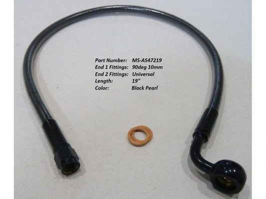 19″ Upper Front Brake Line with 10mm x 35 Degree Banjo – Black Pearl