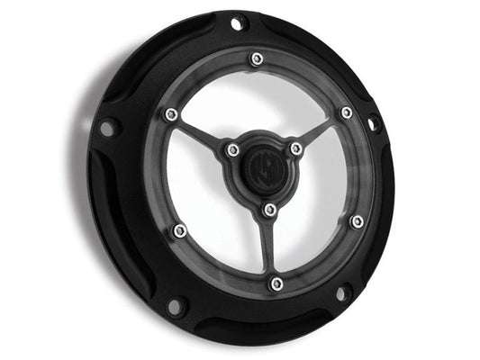 Clarity Derby Cover – Black Ops. Fits Softail 2000-2018, Dyna 1999-2017 & Touring 1999-2015