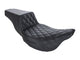 Step-Up LS Dual Seat with Black Double Diamond Lattice Stitch. Fits Touring 2008up