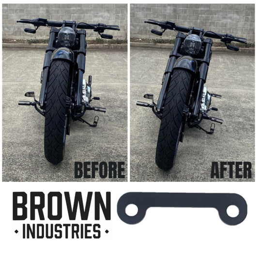 Brown Industries Side Stand Wedge Plate – Black. To Fit: 2018-Up Softail