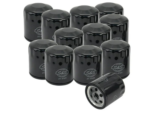 Oil Filters – Black. Fits Softail 1984-1999, Sportster 1984-2021, FXR 1983-1994, Touring 1980-1998 & Buell 1995-2002. Box of 12